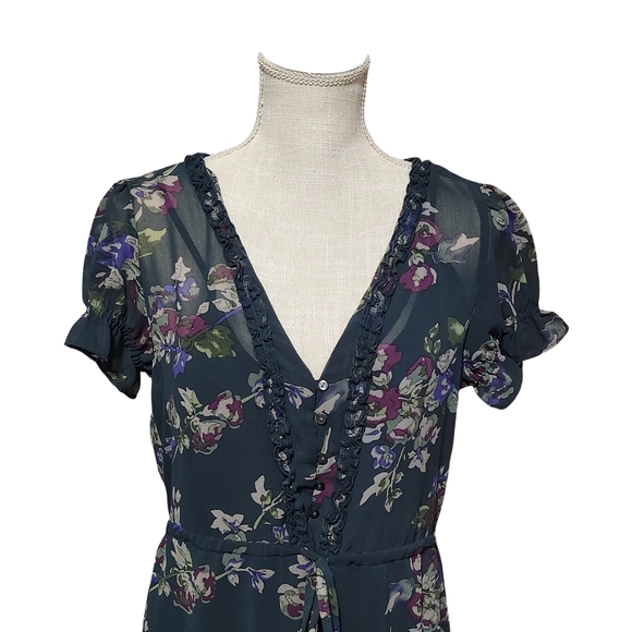 CONVERSE Mini Dress Womens Medium Floral Y2K Empire Waist Babydoll Grunge Skater - Picture 3 of 15